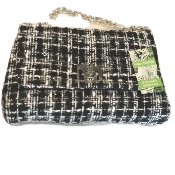 Badgley Mischka Tweed Textured Messenger Bag NWT - Picture 6 of 7